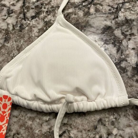 New Free Prople White Triangle Bikini Top Small - Picture 2 of 6